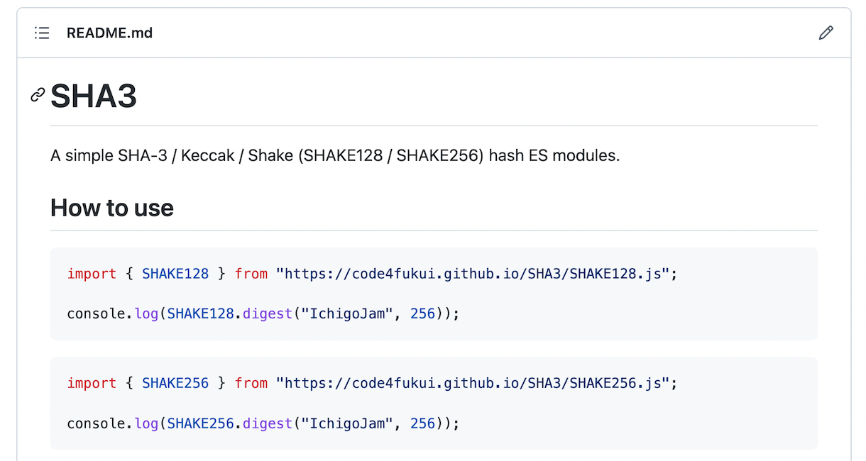  ES SHA3 js SHAKE128 js SHAKE256 js
